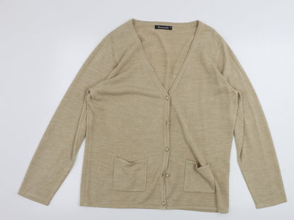 Womens UK Size M Bonmarché Beige Cardigan Jumper