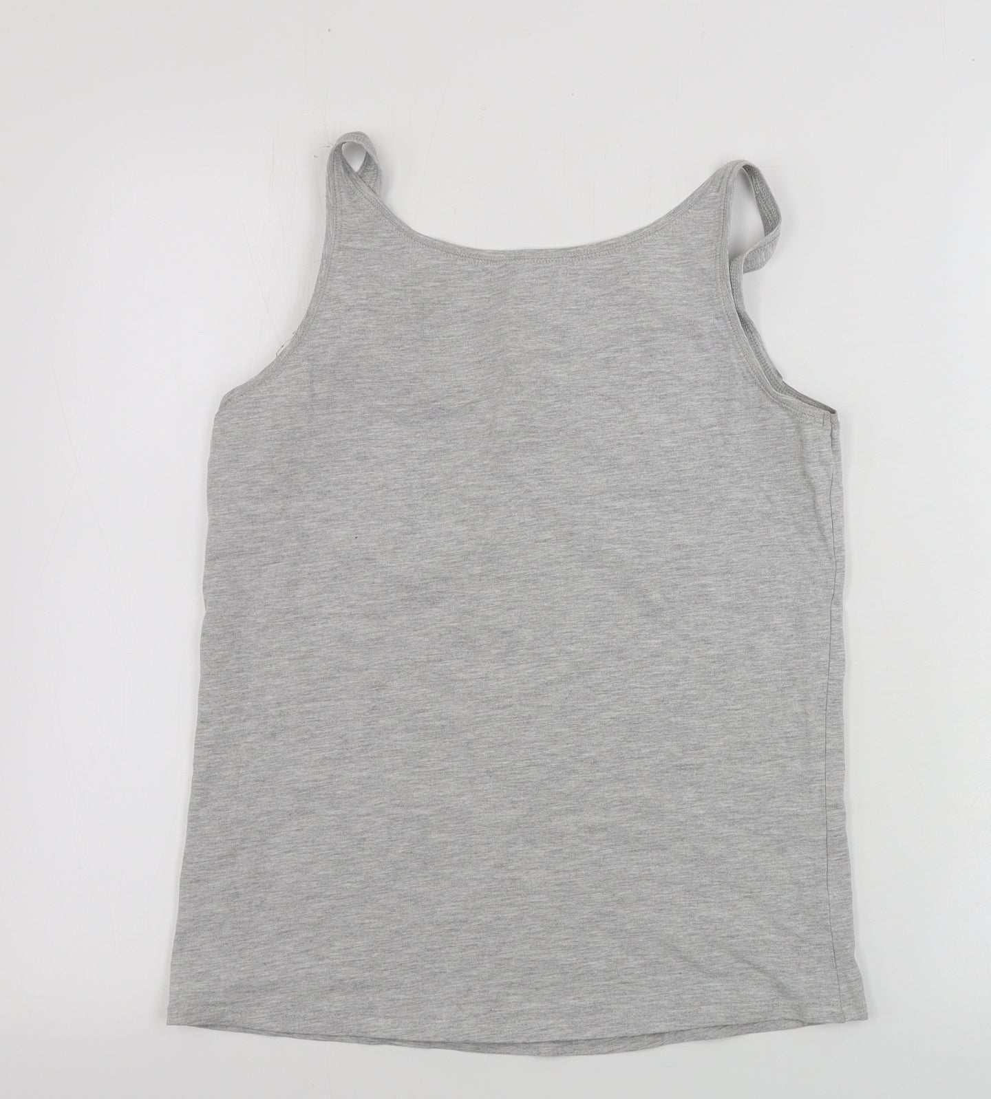 Womens UK Size XL Preworn Grey Basic Tank