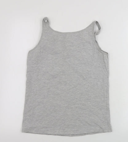 Womens UK Size XL Preworn Grey Basic Tank