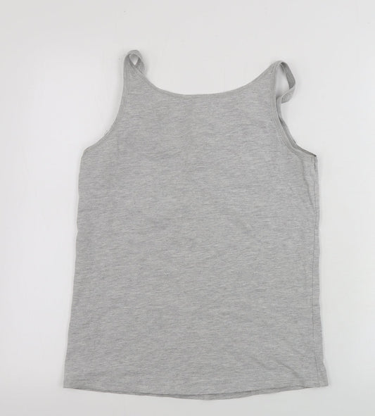 Womens UK Size XL Preworn Grey Basic Tank