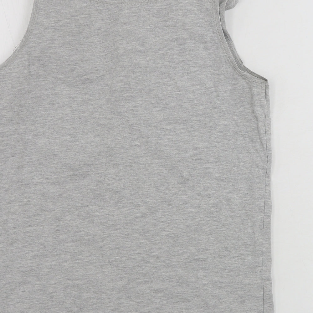 Womens UK Size XL Preworn Grey Basic Tank