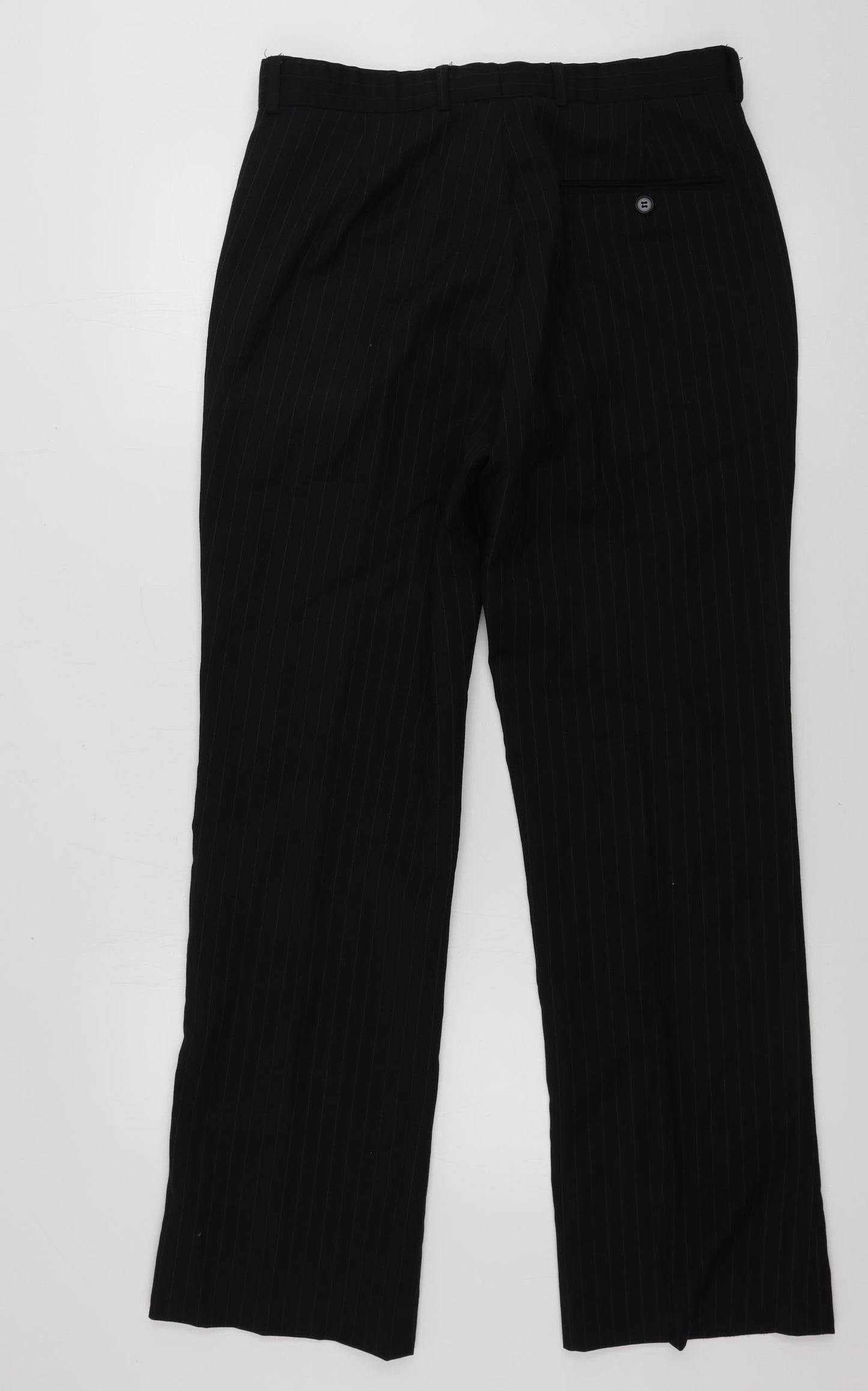 Burton Mens Black Striped  Trousers  Size 32 in L30 in