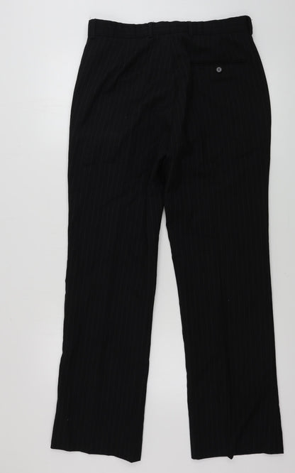 Burton Mens Black Striped  Trousers  Size 32 in L30 in