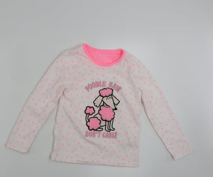 Primark  Girls Ivory Polka Dot  Pullover Jumper Size 7-8 Years