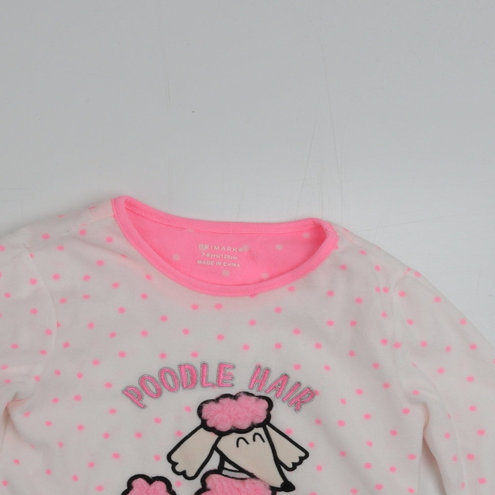 Primark  Girls Ivory Polka Dot  Pullover Jumper Size 7-8 Years