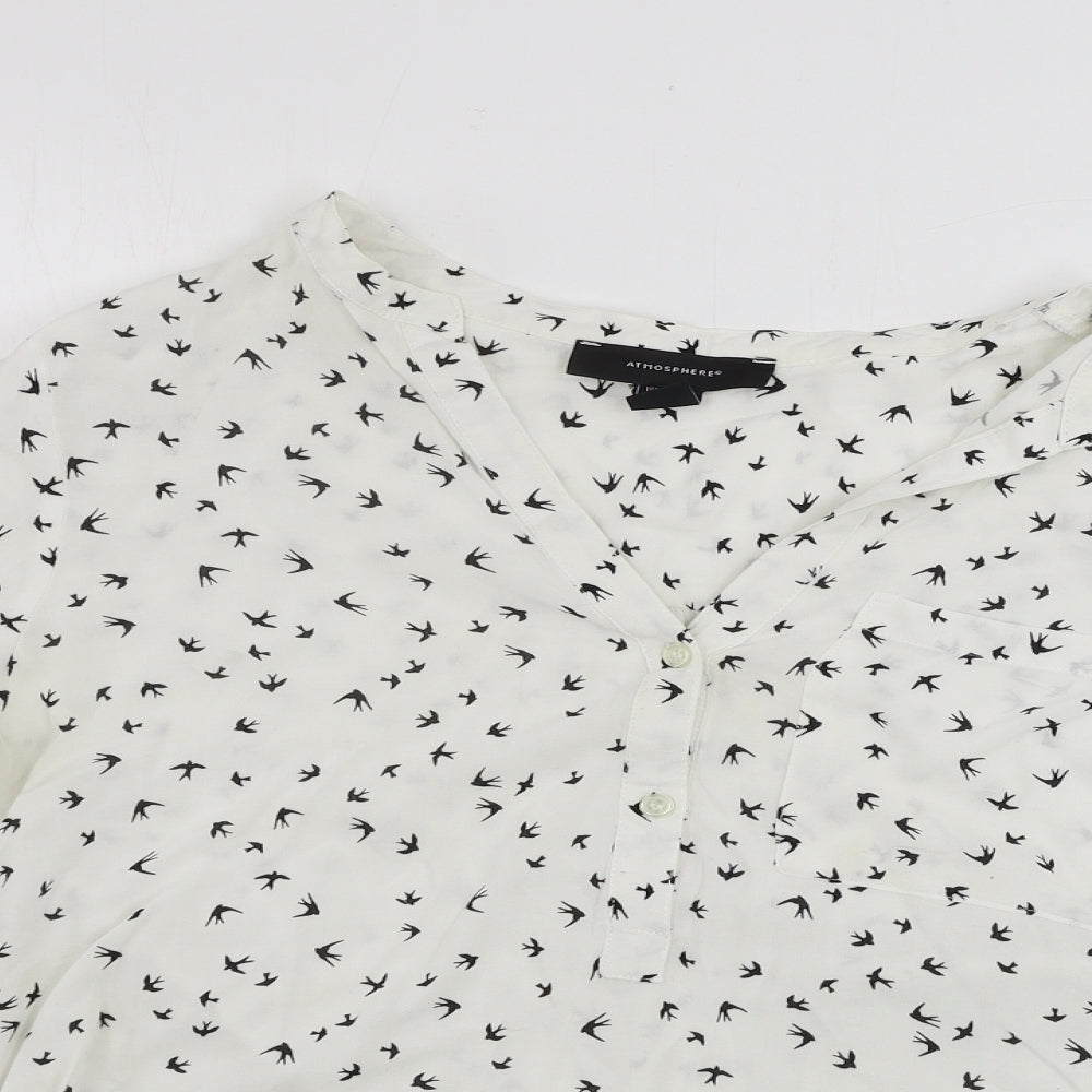 Womens UK Size 10 Atmosphere White Basic Blouse