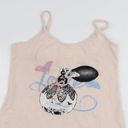 Womens UK Size 12 New Look Pink Basic Tank