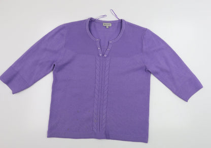 Womens UK Size L Ann marie Purple Pullover Jumper