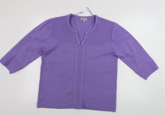 Womens UK Size L Ann marie Purple Pullover Jumper