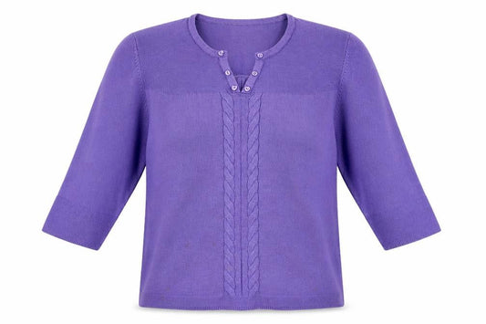 Front view of Ann marie women’s purple jumper, size L