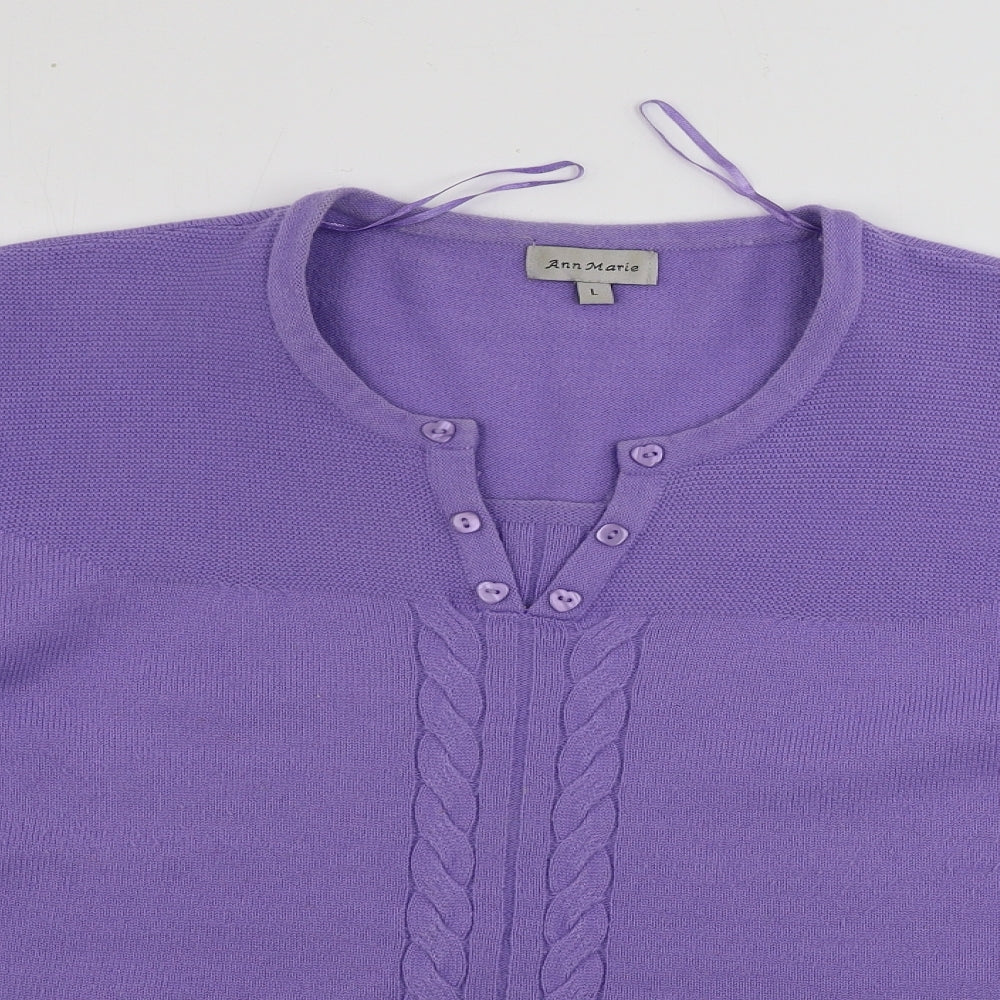 Womens UK Size L Ann marie Purple Pullover Jumper
