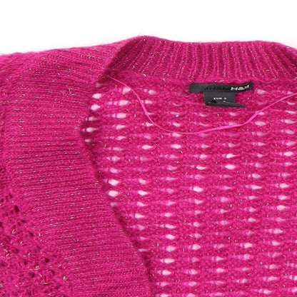 Womens UK Size S H&M Pink Cardigan Jumper