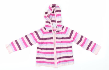 J.F.B Baby Pink Striped  Basic Jacket Jacket Size 12-18 Months