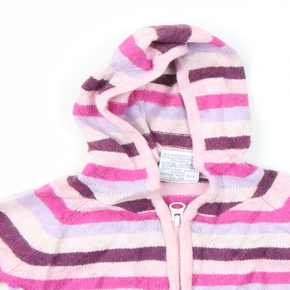 J.F.B Baby Pink Striped  Basic Jacket Jacket Size 12-18 Months