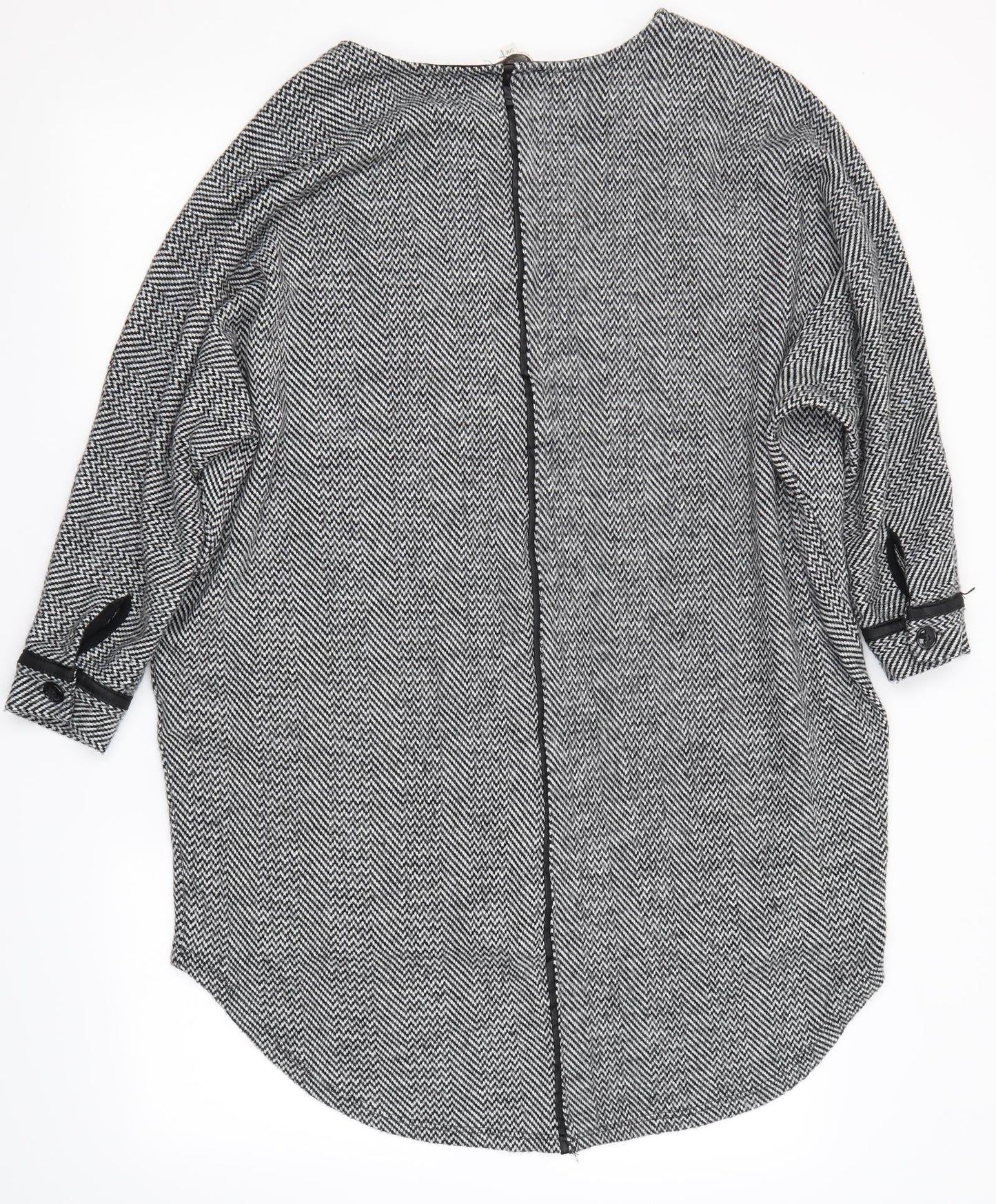 Womens UK Size M Apricot Grey Pullover Jumper