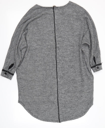 Womens UK Size M Apricot Grey Pullover Jumper