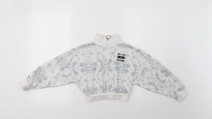Primark Girls Grey Batik  Henley Sweatshirt Size 7-8 Years