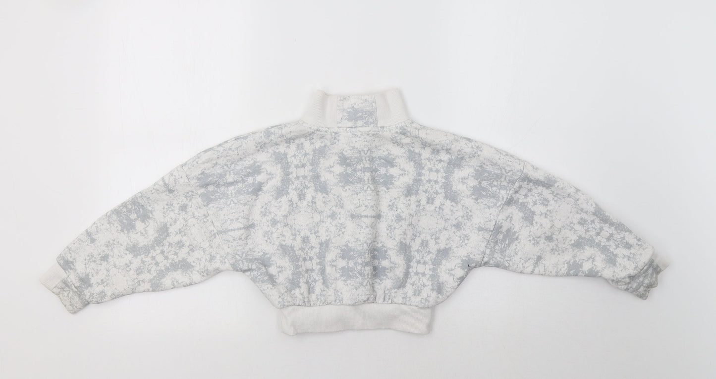 Primark Girls Grey Batik  Henley Sweatshirt Size 7-8 Years