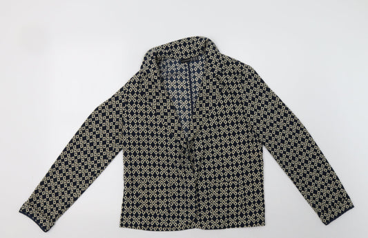 Primark Womens Blue Geometric  Jacket Blazer Size 10