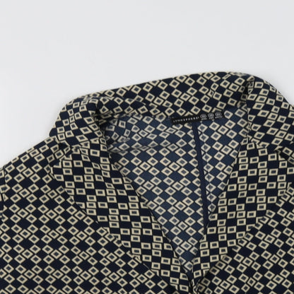 Primark Womens Blue Geometric  Jacket Blazer Size 10