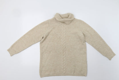 Womens UK Size S Peacocs Beige Pullover Jumper