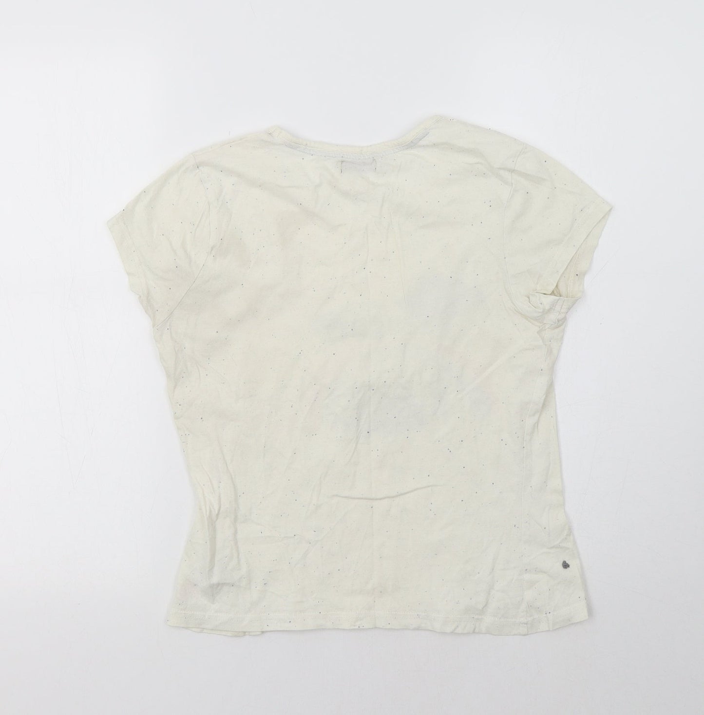 F&F Womens Ivory   Basic T-Shirt Size 6  - Rainbow