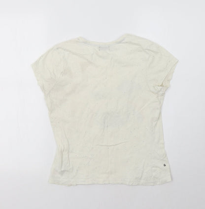 F&F Womens Ivory   Basic T-Shirt Size 6  - Rainbow