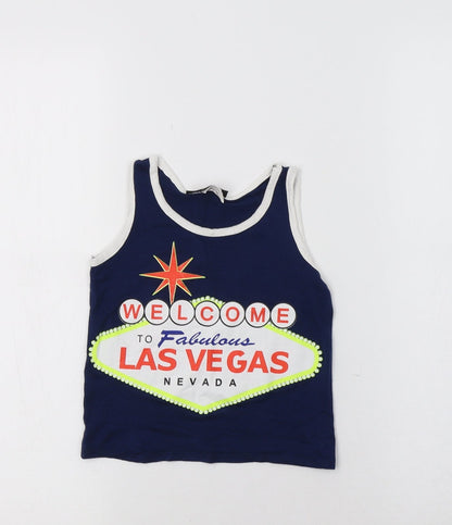 Shelor Girls Blue   Basic Tank Size 4 Years  - Las Vegas