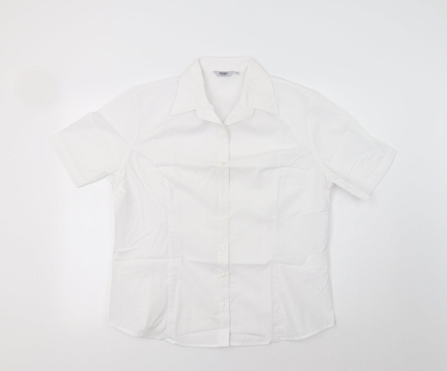 Womens UK Size 18 Disley White Basic Button-Up