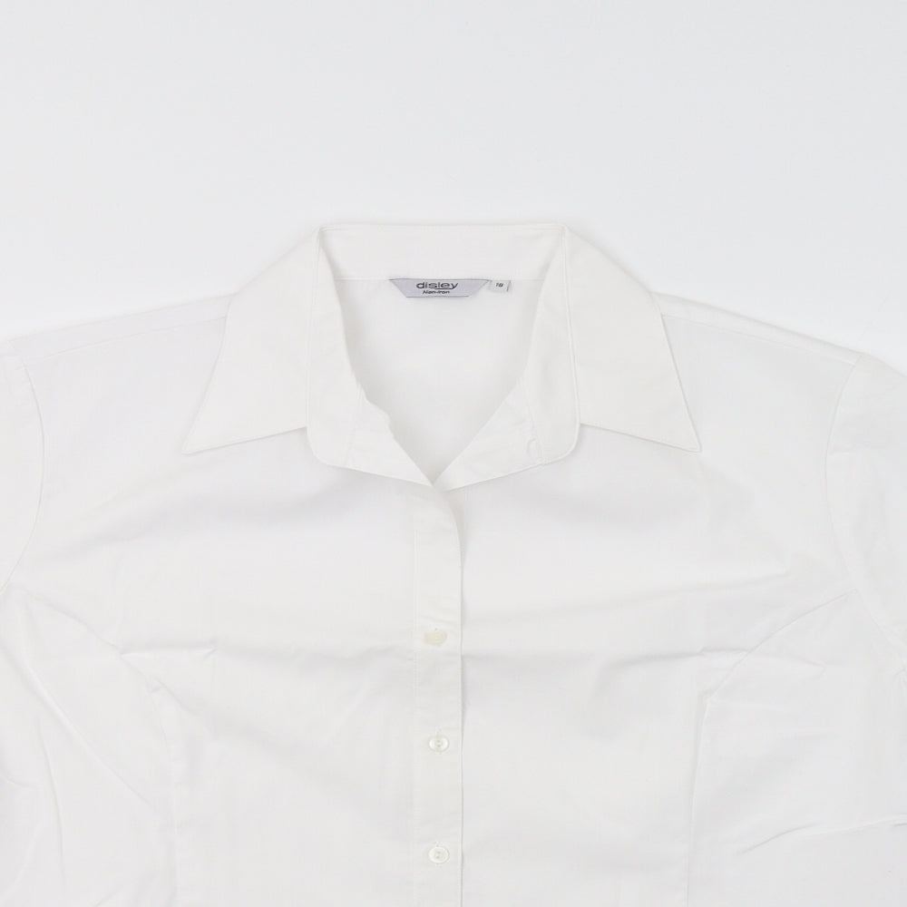 Womens UK Size 18 Disley White Basic Button-Up