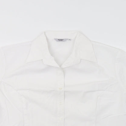 Womens UK Size 18 Disley White Basic Button-Up