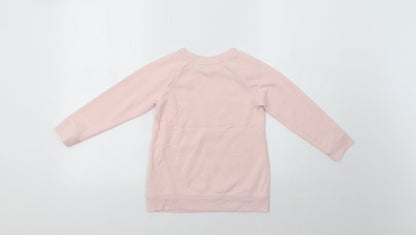 H&M Girls Pink   Pullover Sweatshirt Size 5 Years  - Rudolph