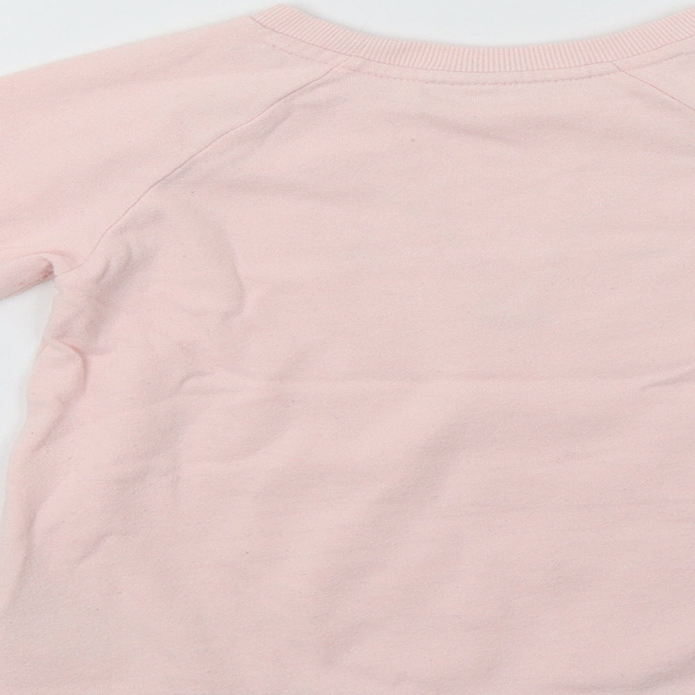 H&M Girls Pink   Pullover Sweatshirt Size 5 Years  - Rudolph