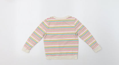 George Girls Multicoloured Striped  Pullover Sweatshirt Size 5-6 Years  - Happy
