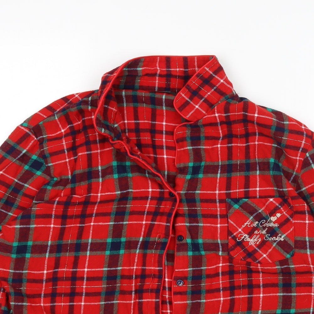 F&F Womens Multicoloured Plaid  Top Nightshirt Size 8