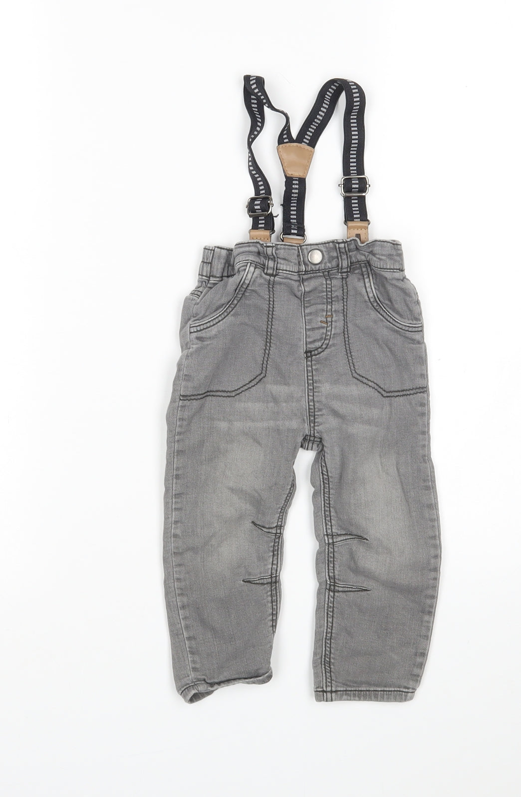 George Boys Grey    Jeans Size 12-18 Months  - Suspenders