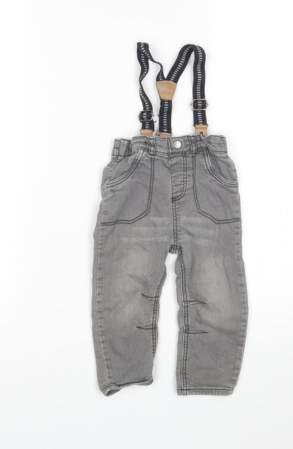 George Boys Grey    Jeans Size 12-18 Months  - Suspenders