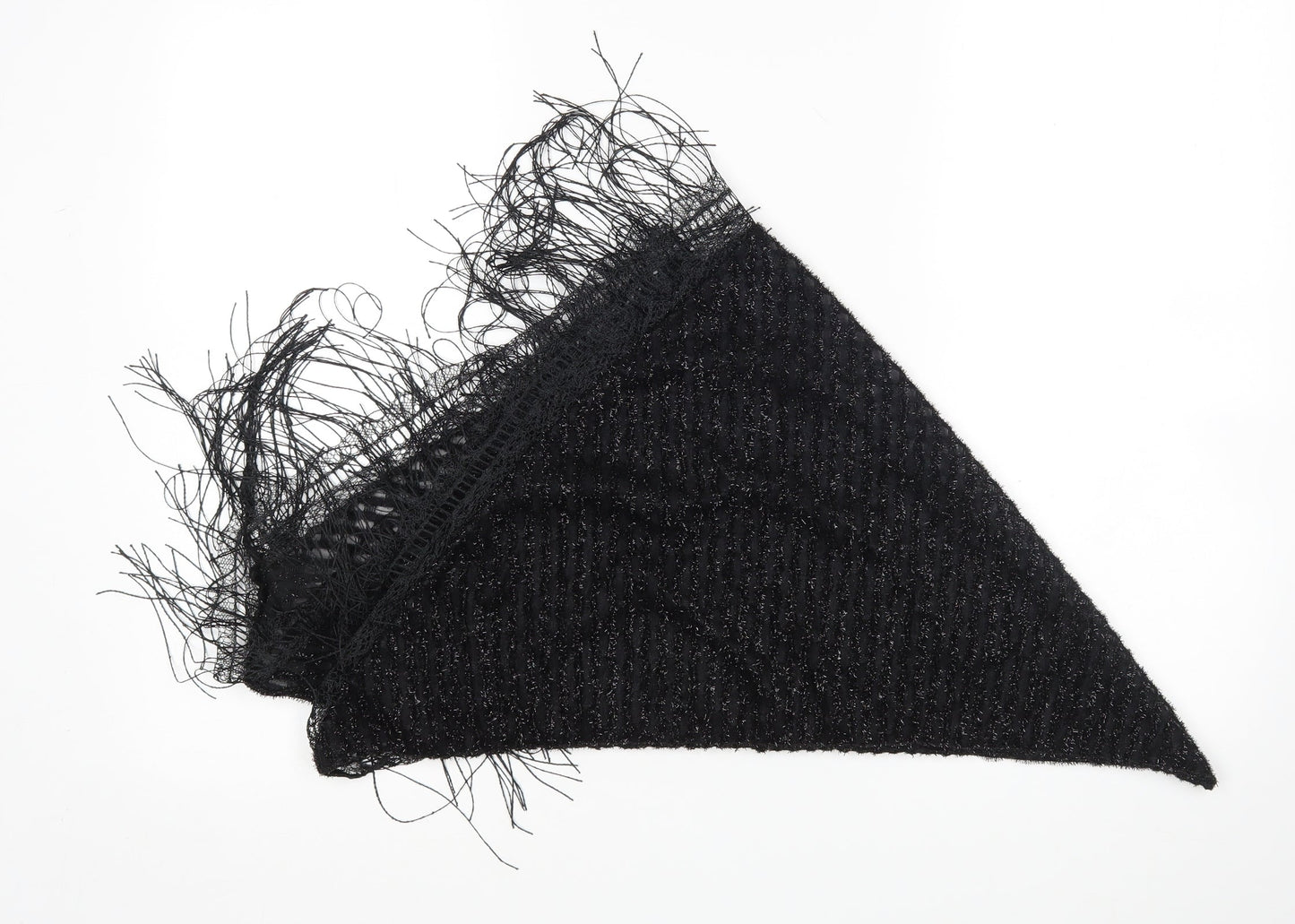 Preworn Womens Black Striped   Shawl/Wrap