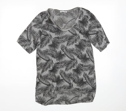 Womens UK Size S Zara Grey Basic T-Shirt