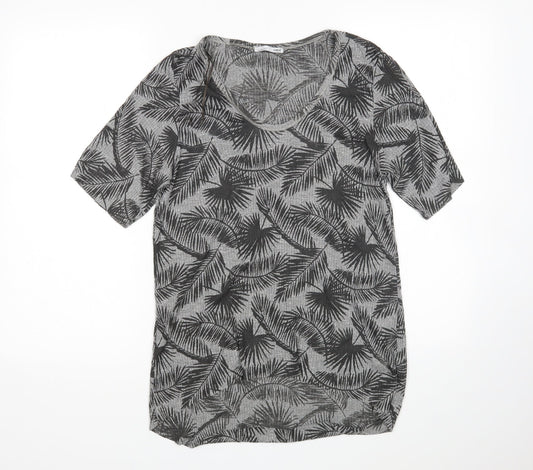 Womens UK Size S Zara Grey Basic T-Shirt