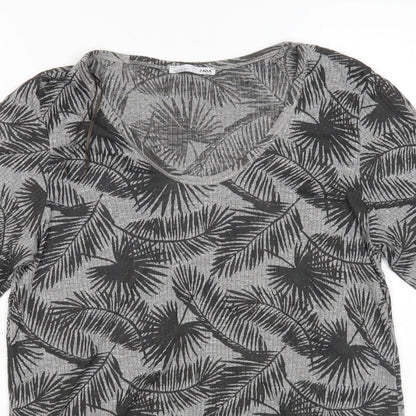 Womens UK Size S Zara Grey Basic T-Shirt
