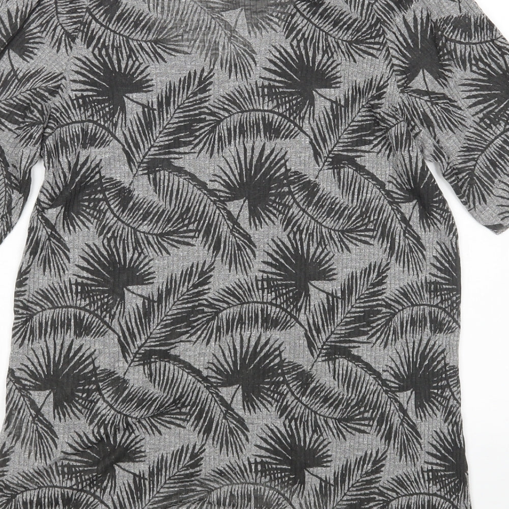 Womens UK Size S Zara Grey Basic T-Shirt