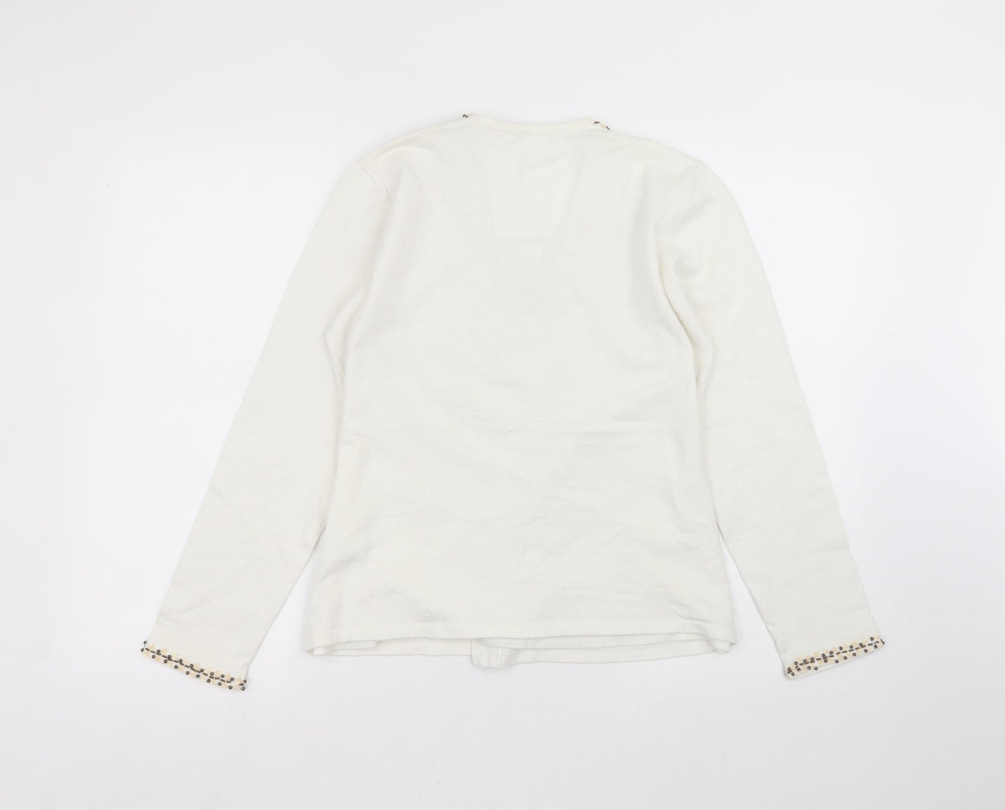 Womens UK Size 12 Viz-A-Viz White Cardigan Jumper