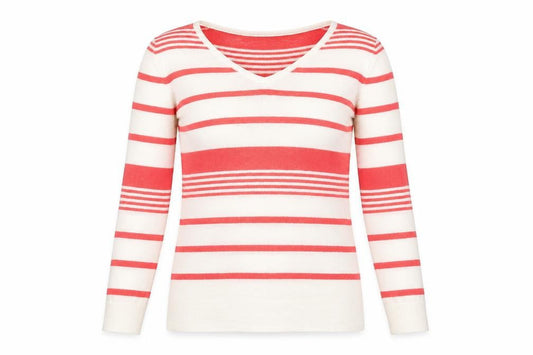 EAST Womens White Striped  Basic T-Shirt Size XS