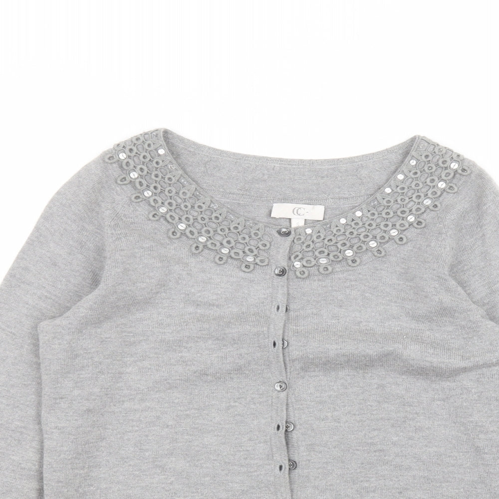 Country Club Womens Grey   Cardigan Jumper Size S