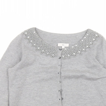 Country Club Womens Grey   Cardigan Jumper Size S