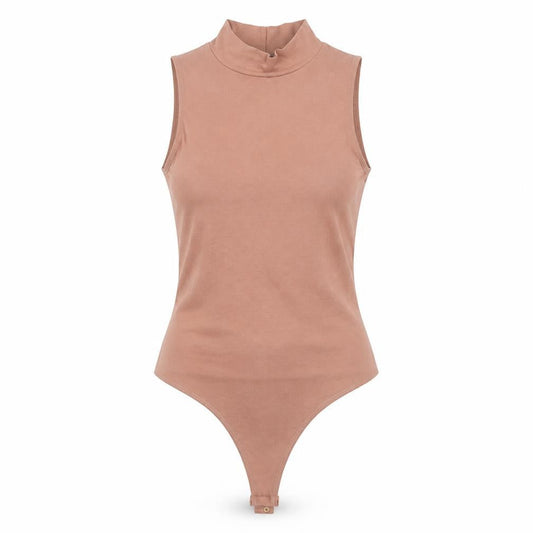 Front view of ASOS women’s brown bodysuit one-piece, size UK 10