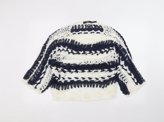 Joanna Hope Womens White Striped  Pullover Jumper Size 16