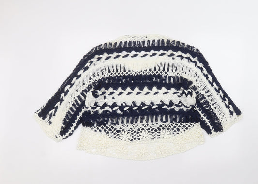 Joanna Hope Womens White Striped  Pullover Jumper Size 16