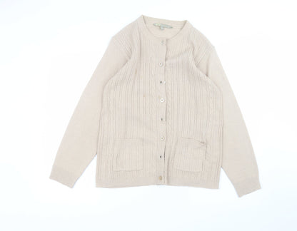 Womens UK Size M Akal Collection Brown Cardigan Jumper